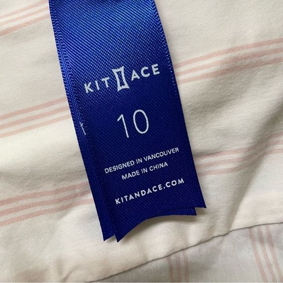 Kit And Ace White And Pink Striped Button Up Shirt Tailored Blouse Size 10 - Picture 11 of 14